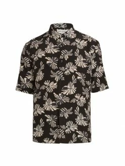 Best Sale 😀 Saint Laurent Printed Silk Short-Sleeve 👕 Shirt For Men 👍