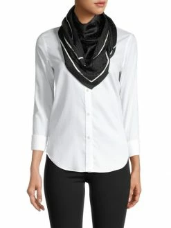 Outlet 🎉 Saint Laurent Cassandra Dotted Silk Jacquard Square Scarf 🥰