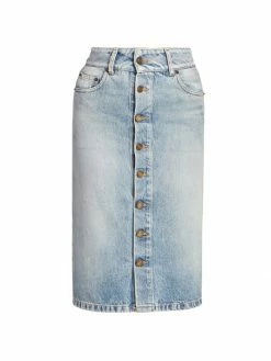 Best deal 🔥 Saint Laurent Denim Button-Front 👗 Skirt 😀