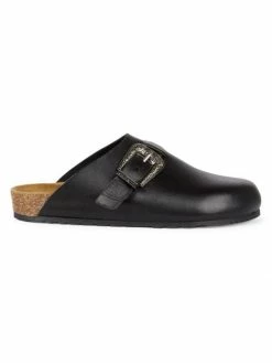 Best Pirce 💯 Saint Laurent Buckled Leather Mules For Men 🎉