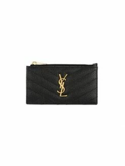 Budget ❤️ Saint Laurent Logo Matelassé Leather Cardholder 👏