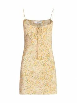 Budget 🔥 Saint Laurent Floral Silk Minidress 🎉