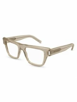 Budget 🛒 Saint Laurent Acetate 51MM Rectangular Eyeglasses For Men 🎉