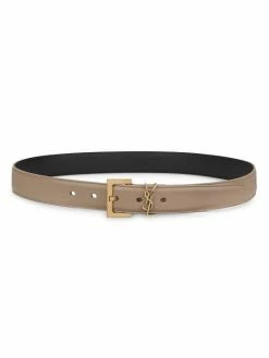 Cheap 😀 Saint Laurent Leather Logo Belt 👍