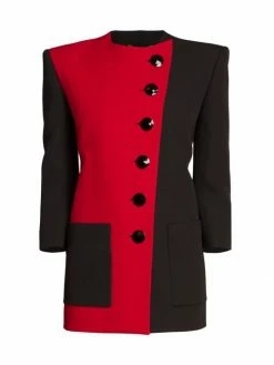 Wholesale 🥰 Saint Laurent Two-Tone Asymmetric Minidress ⌛