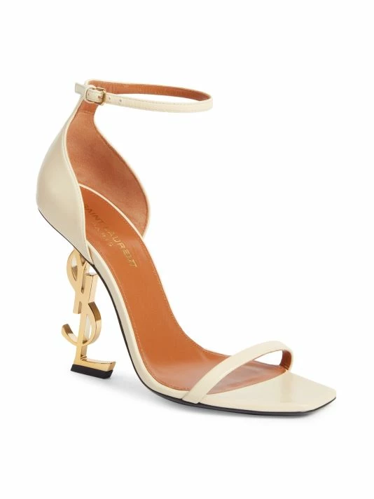 Top 10 ๐ฏ Saint Laurent Opyum Logo-Heel Leather ๐ฉด Sandals ๐งจ - Image 2