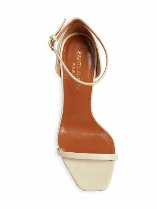 Top 10 ๐ฏ Saint Laurent Opyum Logo-Heel Leather ๐ฉด Sandals ๐งจ - Image 5