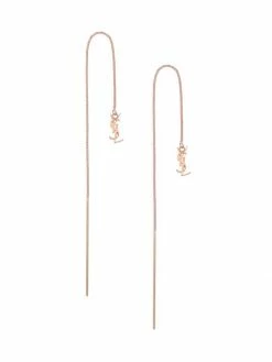 Top 10 👏 Saint Laurent Goldtone YSL Monogram Drop Earrings ❤️