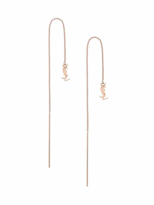 Top 10 👏 Saint Laurent Goldtone YSL Monogram Drop Earrings ❤️