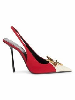 Best Pirce 🎉 Saint Laurent Silk Slingback Pumps 🎁