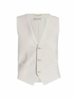 Cheapest 👍 Saint Laurent Wool Flat Front Vest ❤️