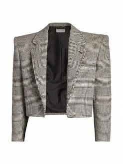 Best Pirce ✔️ Saint Laurent Glen Check Cropped Blazer 🥰