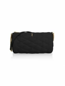 Hot Sale ⌛ Saint Laurent Quilted Leather Tube Bag Black 🛒