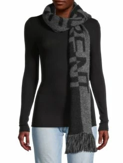 Outlet 😀 Saint Laurent Two-Tone Logo Scarf 🔥