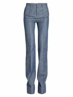 Discount ⭐ Saint Laurent High-Waisted Seamed Boot-Cut 👖 Jeans 🤩
