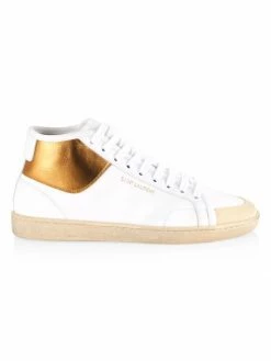 Best deal 😉 Saint Laurent Court Classic SL/39 Leather Mid-Top 👟 Sneakers 🤩