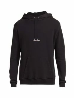 Deals ✨ Saint Laurent Cotton-Blend Contrast Logo Hoodie For Men Blanc 👏