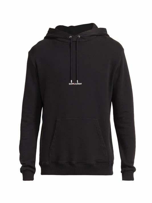 Deals ✨ Saint Laurent Cotton-Blend Contrast Logo Hoodie For Men Blanc 👏 - Image 3