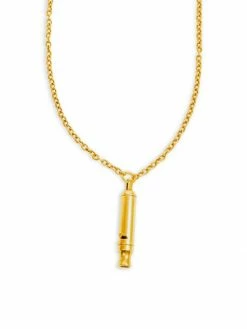 Best reviews of 🤩 Saint Laurent Long Whistle Charm Necklace Gold 🥰
