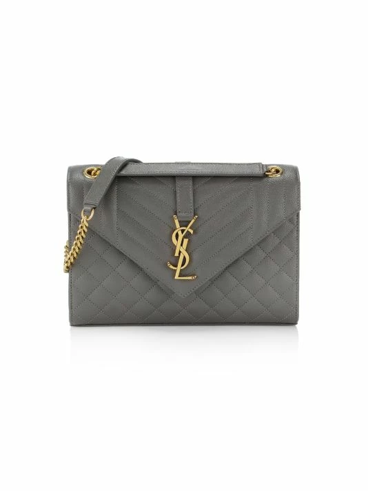 Deals 🛒 Saint Laurent Envelope Monogram Matelassé Leather Shoulder Bag Medium Blue 😍 - Image 5