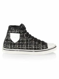 Best deal 👍 Saint Laurent Malibu Tweed Mid-Top 👟 Sneakers 🔥