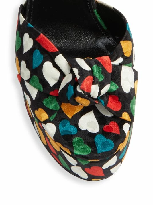 Buy ๐ฅ Saint Laurent Bianca Heart-Print Silk Platform ๐ฉด Sandals โ - Image 4