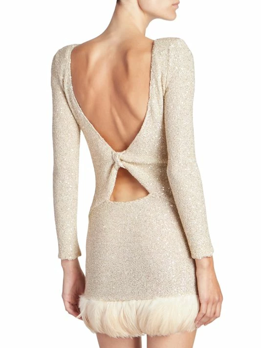 Cheap 😀 Saint Laurent Knot-Back Knit Minidress ❤️ - Image 5