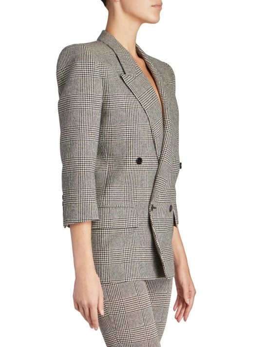 Cheapest 🌟 Saint Laurent Glen Check Double-Breasted Jacket ✨ - Image 4