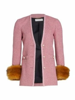 Promo ✨ Saint Laurent Tweed Wool-Blend Jacket 🔔