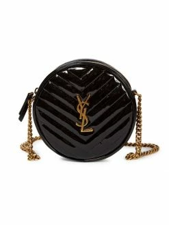 Cheap 👏 Saint Laurent Jade Round Matelassé Patent Leather Camera Bag 😉