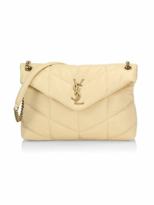 Promo 😀 Saint Laurent Medium Loulou Puffer Leather Shoulder Bag Bianco Cream 🎉 - Image 9