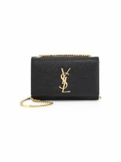 Top 10 🔔 Saint Laurent Small Kate Leather Shoulder Bag Black 😉