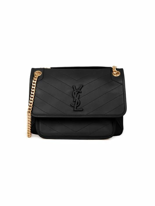 Coupon 😉 Saint Laurent Medium Niki Leather Shoulder Bag Black 🎉