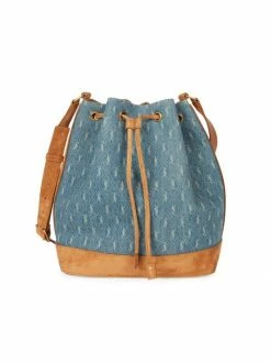 Outlet 🤩 Saint Laurent Monogram Denim Bucket Bag 🌟