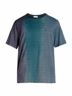 Outlet 😉 Saint Laurent Ombre Striped Logo T-Shirt For Men 😉