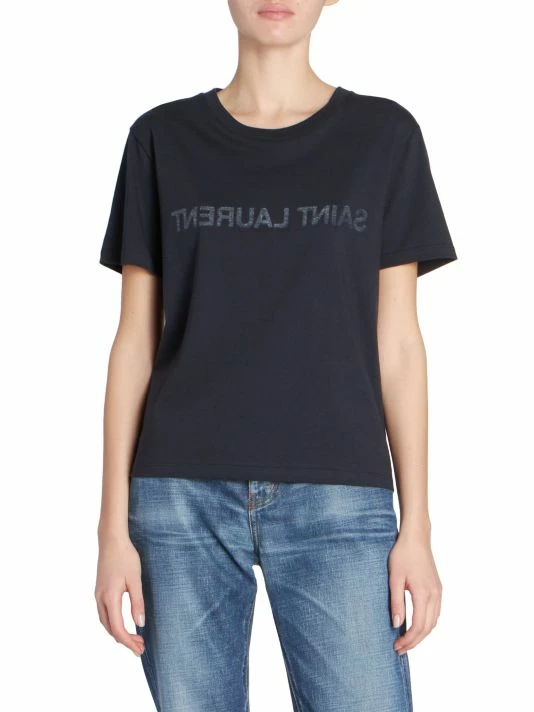 Deals 😀 Saint Laurent Reverse Logo Graphic T-Shirt 🔥 - Image 3