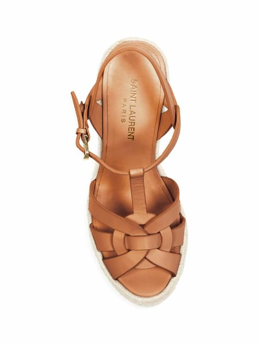 Flash Sale 😉 Saint Laurent Tribute Leather Espadrille Wedge 🩴 Sandals 🛒 - Image 5
