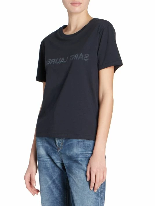 Deals 😀 Saint Laurent Reverse Logo Graphic T-Shirt 🔥 - Image 4