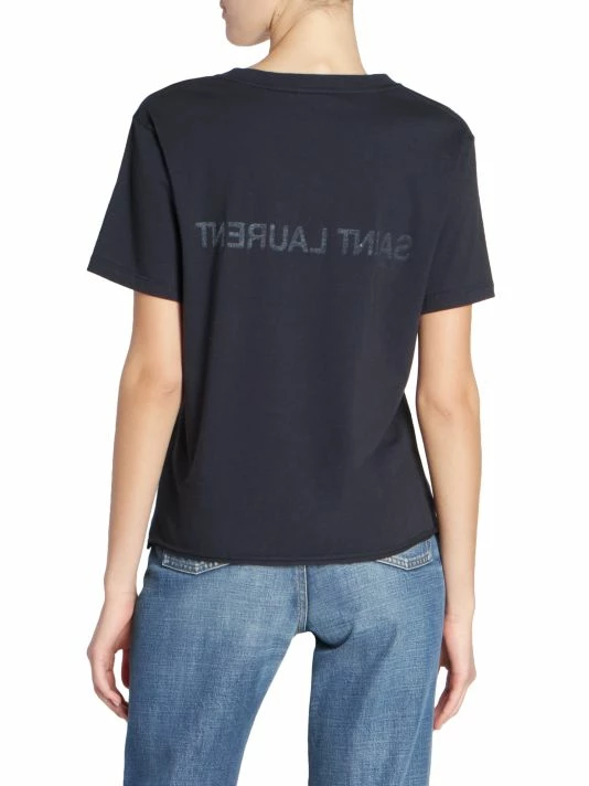 Deals 😀 Saint Laurent Reverse Logo Graphic T-Shirt 🔥 - Image 5