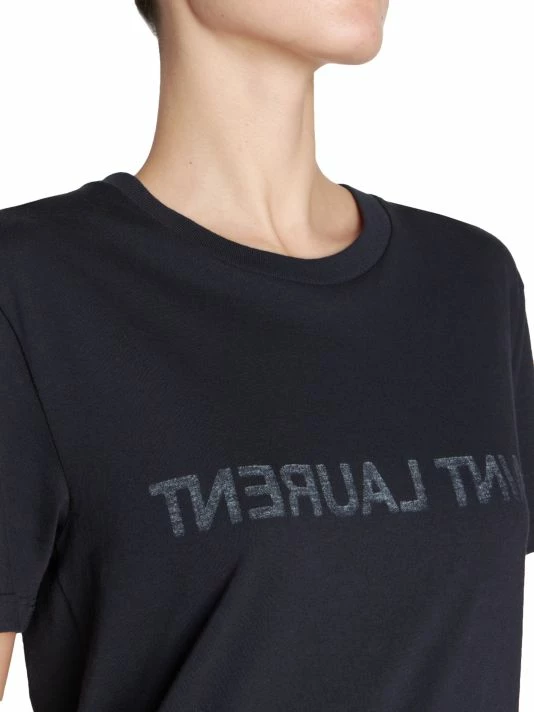 Deals 😀 Saint Laurent Reverse Logo Graphic T-Shirt 🔥 - Image 6