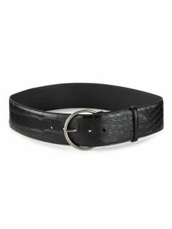 Wholesale 💯 Saint Laurent Croc-Embossed Antiqued Silver Leather Belt 🤩