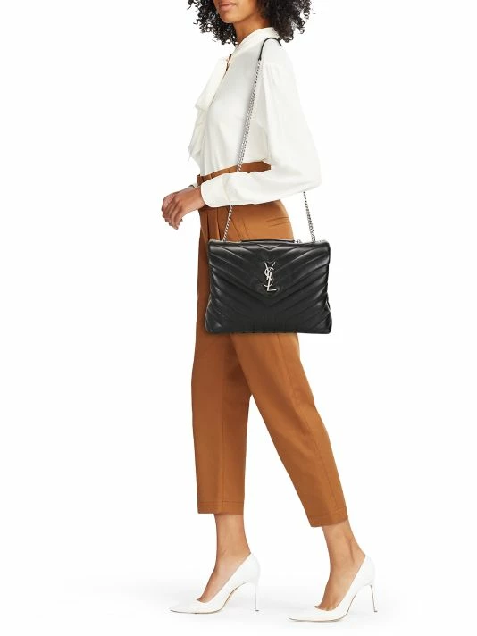 Deals 🎉 Saint Laurent Medium Loulou Matelassé Leather Shoulder Bag Black 🔥 - Image 2