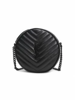Discount 👏 Saint Laurent Jade Round Matelassé Leather Bag 🔥