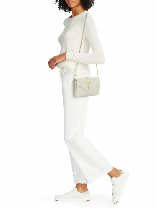 Flash Sale 🎁 Saint Laurent Envelope Monogram Matelassé Leather Wallet-On-Chain Nero 😍 - Image 2