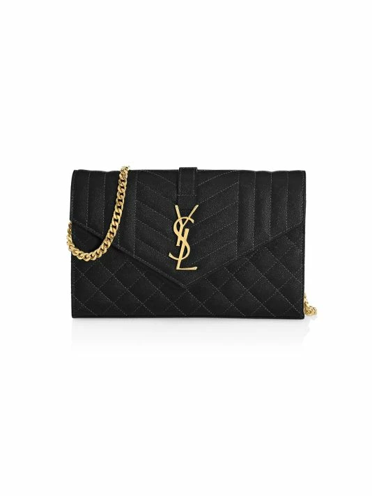 Flash Sale 🎁 Saint Laurent Envelope Monogram Matelassé Leather Wallet-On-Chain Nero 😍 - Image 4