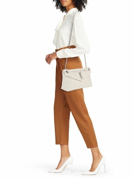 Promo 🎉 Saint Laurent Small Loulou Puffer Leather Crossbody Bag Blanc Vintage 🎉 - Image 3