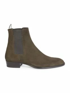 Best Pirce 🛒 Saint Laurent Wyatt Suede Chelsea 🥾 Boots For Men Black 🎁