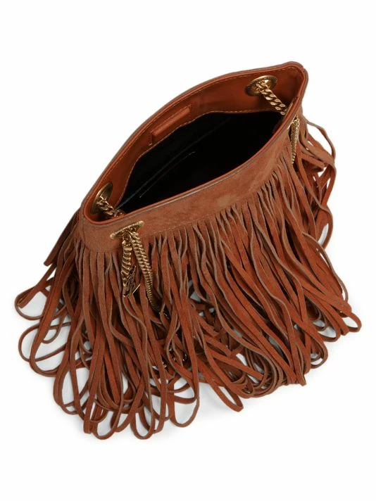 Cheapest 🛒 Saint Laurent Small Grace Fringe Leather Shoulder Bag Dusty Grey Dusty Grey 🤩 - Image 3