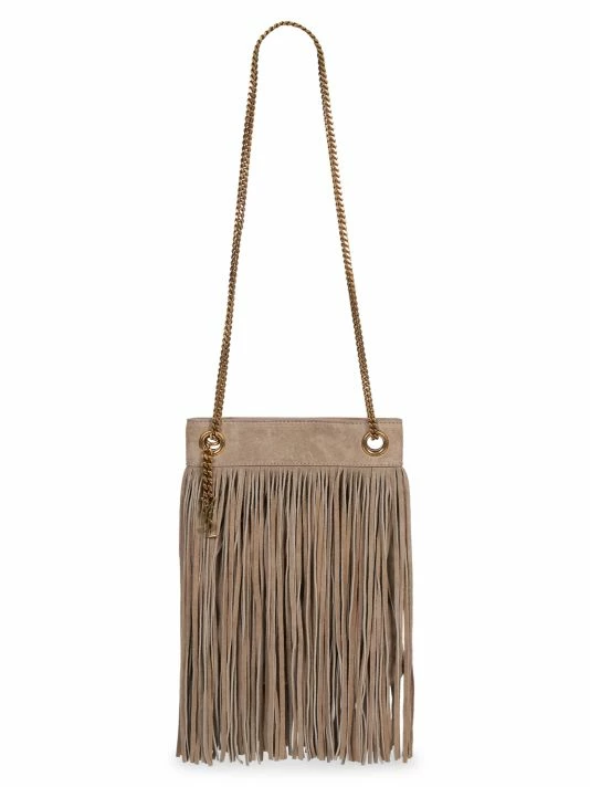 Cheapest 🛒 Saint Laurent Small Grace Fringe Leather Shoulder Bag Dusty Grey Dusty Grey 🤩 - Image 7
