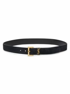 Cheapest 😍 Saint Laurent Monogram Suede Belt Nero 🛒